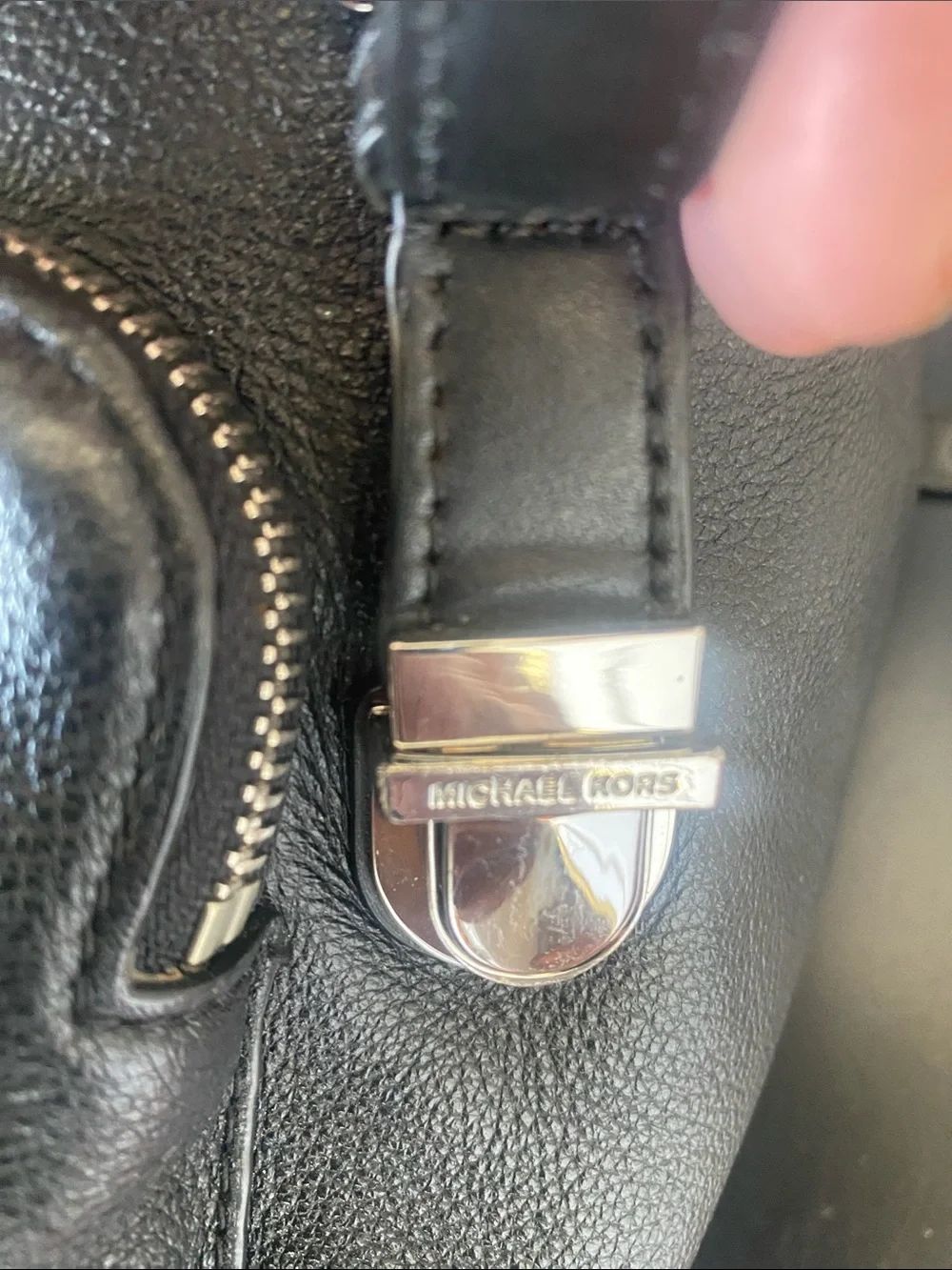 Michael Kors Black Leather Mini Backpack with Gold MK Logo